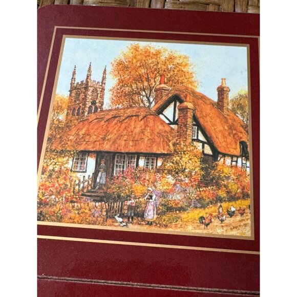 Vintage English Countryside Themed Coasters Set Of 6 - Picture 2 of 9